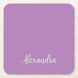 Minimalistischer Schlichter Name Lavender Calligra Rechteckiger Pappuntersetzer