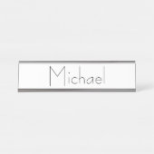 Minimalistischer Schlichter Name Schreibtischnamensplakette (Vorderseite )