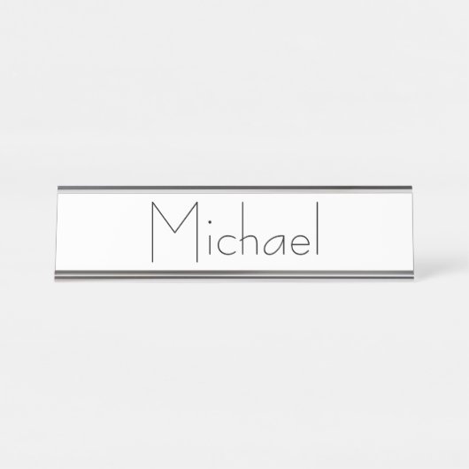 Minimalistischer Schlichter Name Schreibtischnamensplakette (Vorderseite )