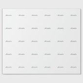 Minimalistischer Schlichter Name Schwarz-weiß Geschenkpapier (Flach)