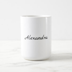 Minimalistischer Schlichter Name Schwarz-weiß Kaffeetasse