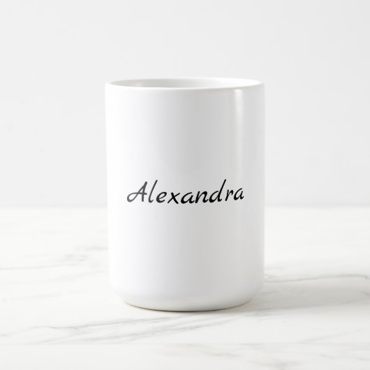 Minimalistischer Schlichter Name Schwarz-weiß Kaffeetasse (Mittel)