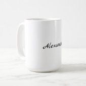 Minimalistischer Schlichter Name Schwarz-weiß Kaffeetasse (Vorderseite Links)