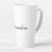 Minimalistischer Schlichter Name Schwarz-weiß Milchtasse (Rechte Ecke)