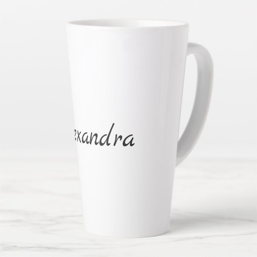 Minimalistischer Schlichter Name Schwarz-weiß Milchtasse (Rechte Ecke)