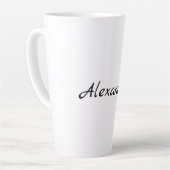 Minimalistischer Schlichter Name Schwarz-weiß Milchtasse (Linke Ecke)