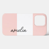 Minimalistischer schlichter rosafarbener Streifen Case-Mate iPhone Hülle (Rückseite (Horizontal))