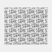 Minimalistischer Schmetterling im Design der Blume Fleecedecke (Vorderseite (Horizontal))