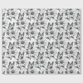 Minimalistischer Schmetterling im Design der Blume Geschenkpapier (Flach)