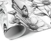 Minimalistischer Schmetterling im Design der Blume Geschenkpapier (Rolleneckpunkt)