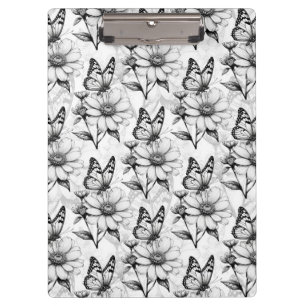 Minimalistischer Schmetterling im Design der Blume Klemmbrett