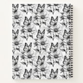 Minimalistischer Schmetterling im Design der Blume Notizblock (Rückseite)