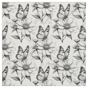 Minimalistischer Schmetterling im Design der Blume Stoff
