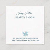 Minimalistischer Schmetterling Quadratische Visitenkarte (Rückseite)