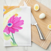 Minimalistischer Schmetterling und Blumen 'Einfach Geschirrtuch (Viertel Falte)