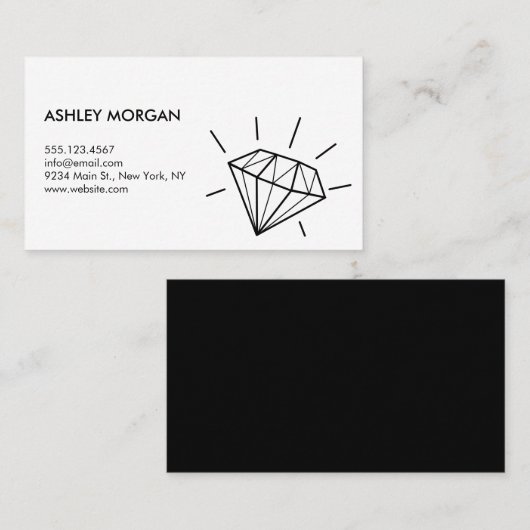 Minimalistischer Schmuckhändler Visitenkarte (Vorne/Hinten)
