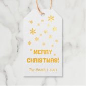 Minimalistischer Schnee personalisiert Bordeaux Geschenkanhänger (Vorderseite)