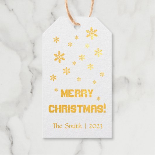 Minimalistischer Schnee personalisiert Bordeaux Geschenkanhänger (Vorderseite)