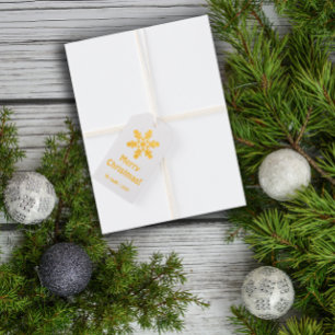 Minimalistischer Schnee personalisiert lila Geschenkanhänger