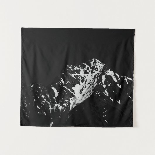 Minimalistischer, schneebedeckter Berg Wandteppich (Vorderseite (Horizontal))