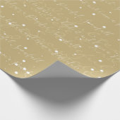 Minimalistischer Schneefall für  Skripttext Geschenkpapier (Ecke)