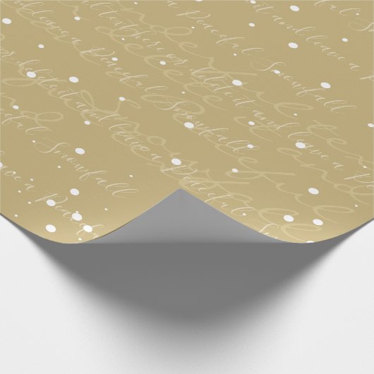 Minimalistischer Schneefall für  Skripttext Geschenkpapier (Ecke)