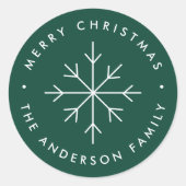 Minimalistischer Schneeflocken Runder Aufkleber (Vorderseite)