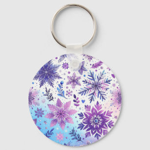 Minimalistischer Schneeflockenmagnet Schlüsselanhänger