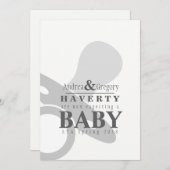 Minimalistischer Schnuller Einfache Schwangerschaf Ankündigung (Vorne/Hinten)