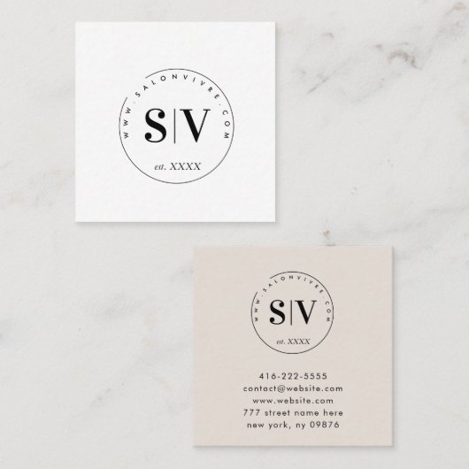 Minimalistischer Schönheitssalon Berufliches Gesch Telefonnummerkarte (Vorne/Hinten)