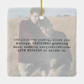 Minimalistischer Schreibmaschinenschneefall Foto T Keramikornament (Rückseite)