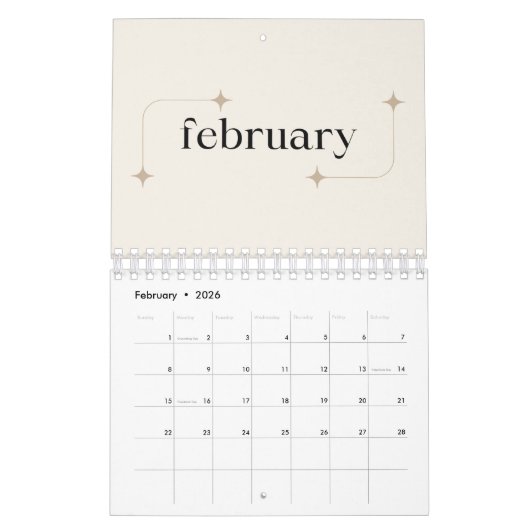 Minimalistischer Schreibtischplaner 2025 Kalender (Feb 2026)
