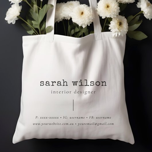 Minimalistischer Schriftart für Schreibmaschinenhe Tragetasche