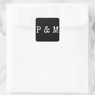 Minimalistischer Schriftart für Schwarzweiß-Schrei Quadratischer Aufkleber