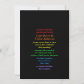 Minimalistischer Schriftart mit Regenbogenfarbe Einladung (Vorderseite)