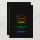 Minimalistischer Schriftart mit Regenbogenfarbe Einladung (Vorne/Hinten)