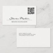 Minimalistischer Schriftart | QR-Code Visitenkarte (Vorne/Hinten)