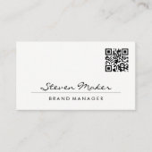 Minimalistischer Schriftart | QR-Code Visitenkarte (Vorderseite)