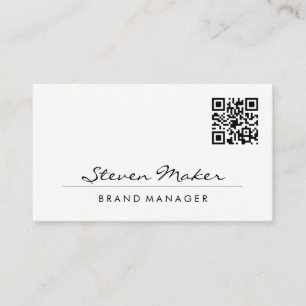 Minimalistischer Schriftart QR-Code Visitenkarte
