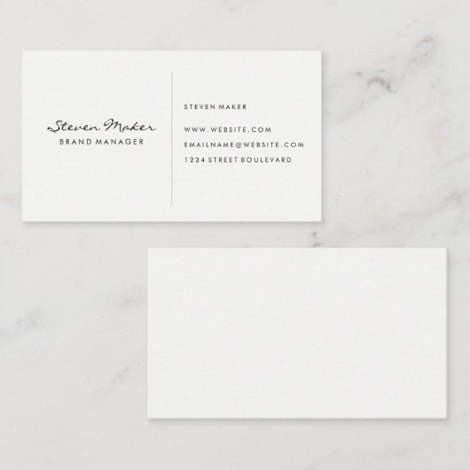 Minimalistischer Schriftart Visitenkarte (Vorne/Hinten)