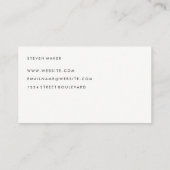 Minimalistischer Schriftart Visitenkarte (Rückseite)