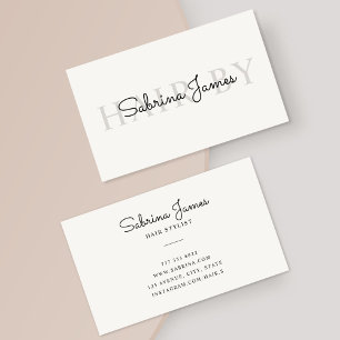 Minimalistischer Schriftname Hairstylist Visitenkarte
