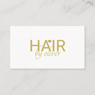 Minimalistischer Schriftname Herz Haarstylist Visitenkarte