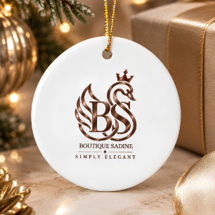 Minimalistischer Schwan Benutzerdefinierte Paarnam Keramik Ornament