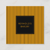 Minimalistischer, schwarz-gelber QR-Code Streifen Quadratische Visitenkarte (Vorderseite)