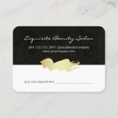 Minimalistischer Schwarz/Gold-Termin Terminkarte (Rückseite)