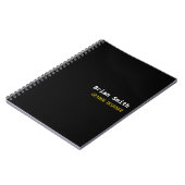 Minimalistischer Schwarz-Gold-Text Notizblock (Linke Seite)
