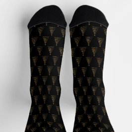 Minimalistischer Schwarz-Gold Weihnachtsbaum Socken