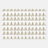 Minimalistischer Schwarz-Gold-Weihnachtsbaum und - Geschenkpapier Set (Vorderseite)