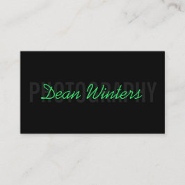 Minimalistischer Schwarz-Grün-Fotograf Visitenkarte